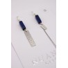 Boucles d'oreilles asymétriques argentées & pierres semi-précieuses - NUANCES BIJOUX