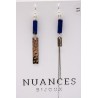 Boucles d'oreilles asymétriques argentées & pierres semi-précieuses - NUANCES BIJOUX