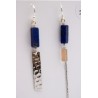 Boucles d'oreilles asymétriques argentées & pierres semi-précieuses - NUANCES BIJOUX