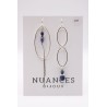 Boucles d'oreilles asymétriques argentées & pierres semi-précieuses - NUANCES BIJOUX