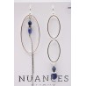 Boucles d'oreilles asymétriques argentées & pierres semi-précieuses - NUANCES BIJOUX