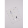 Boucles d'oreilles asymétriques argentées & pierres semi-précieuses - NUANCES BIJOUX