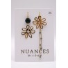 Boucles d'oreilles asymétriques dorées & pierres semi-précieuses - NUANCES BIJOUX