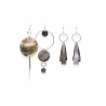 Boucles d'oreilles asymétriques argentées & nacre - NUANCES BIJOUX