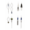 Boucles d'oreilles asymétriques argentées & pierres semi-précieuses - NUANCES BIJOUX