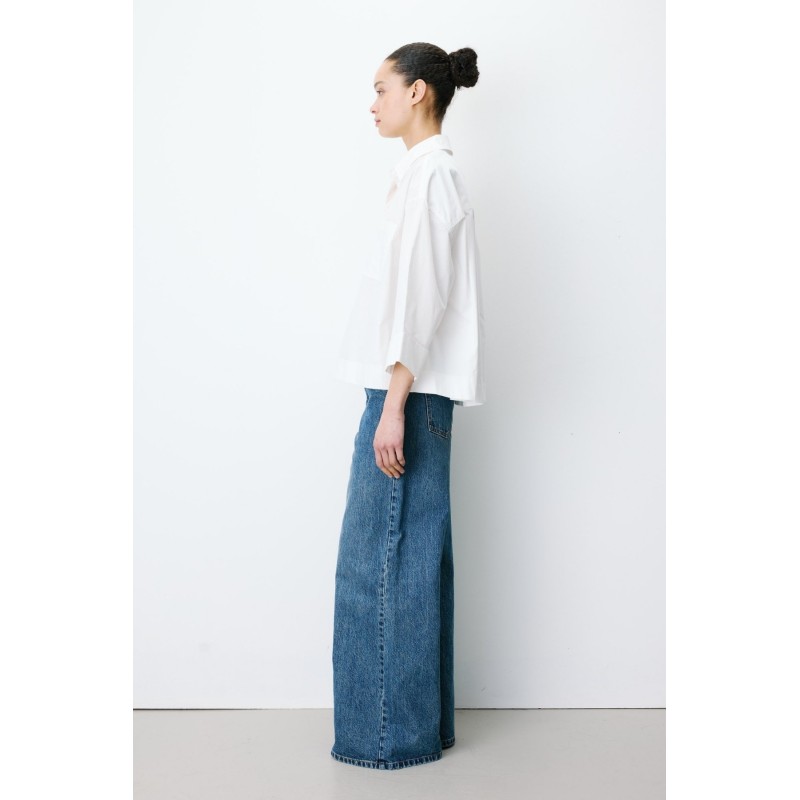 Blouse blanche oversize femme en coton | Grace & Mila