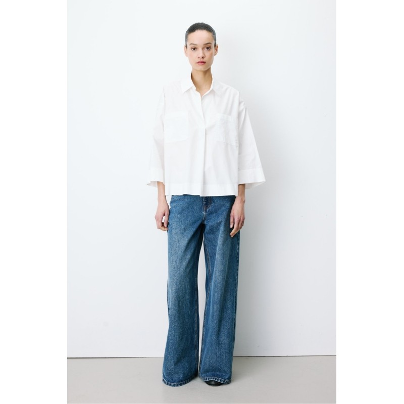 Blouse blanche oversize femme en coton | Grace & Mila