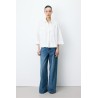 Blouse blanche oversize femme en coton | Grace & Mila