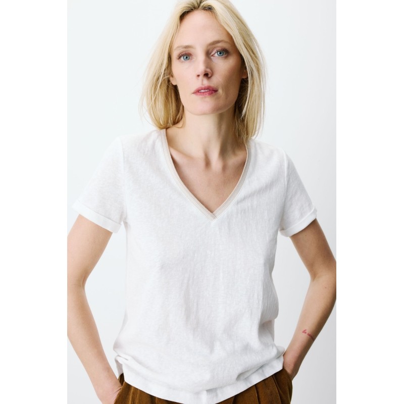 T-shirt femme col V manches courtes | Grace & Mila