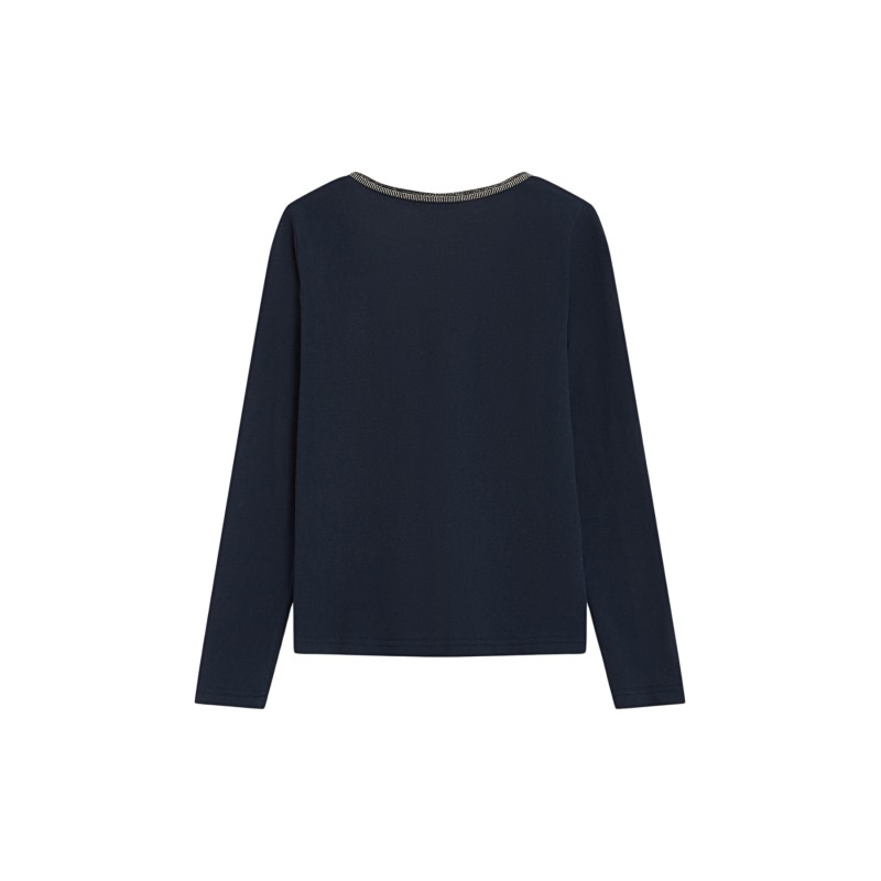 T-shirt femme col V manches longues | Grace & Mila