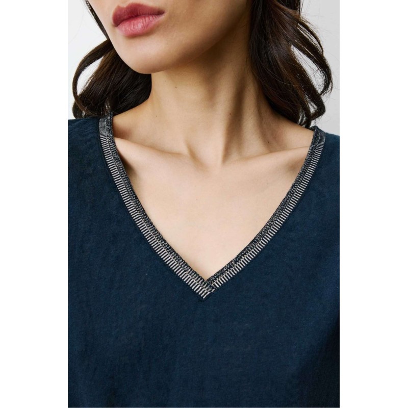 T-shirt femme col V manches longues | Grace & Mila