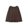 Pull Salvador chocolat femme oversize col V | Grace & Mila