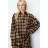 Chemise Arlette à carreaux chocolat femme | Grace & Mila