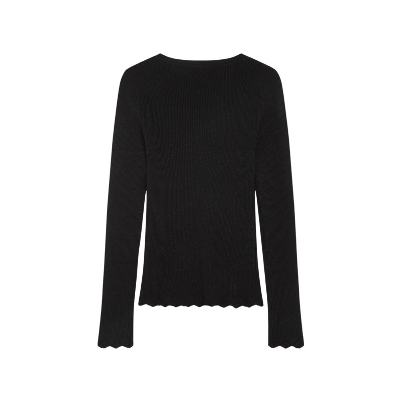 Pull noir femme maille fine lurex | Grace & Mila