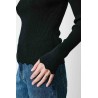 Pull noir femme maille fine lurex | Grace & Mila