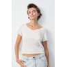 T-shirt court Aksun blanc - AMERICAN VINTAGE Femme