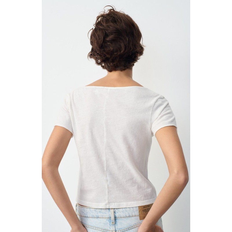 T-shirt court Aksun blanc - AMERICAN VINTAGE Femme