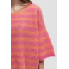 Pull American Vintage NEN18B Rayé Orange Hibiscus