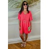Robe babydoll rouge en lin femme élégante et légère