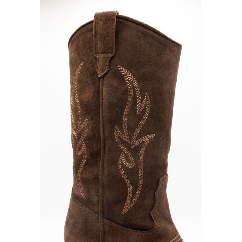 Santiags femme Alpe 2084 marron foncé en cuir