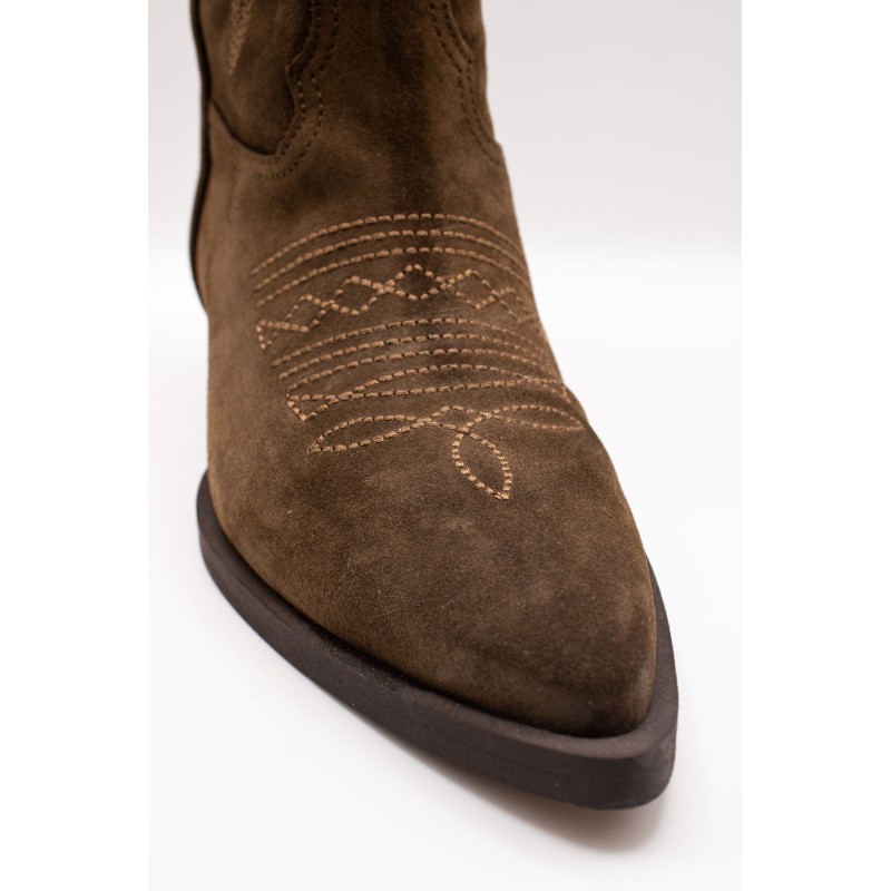 Santiags femme Alpe 2084 marron foncé en cuir