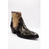 Bottines santiags noires et dorées en cuir - LITTLE LA SUITE Femme