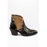 Bottines santiags noires et dorées en cuir - LITTLE LA SUITE Femme