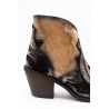 Bottines santiags noires et dorées en cuir - LITTLE LA SUITE Femme