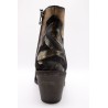 Bottines santiags noires et dorées en cuir - LITTLE LA SUITE Femme