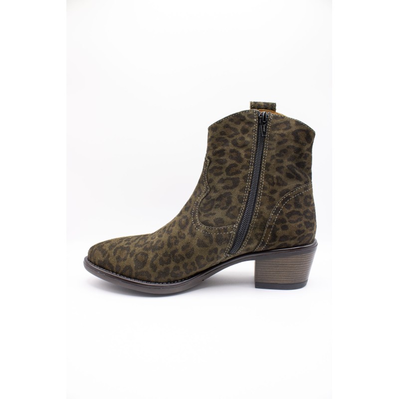 Bottines Santiags Léopard Aliwell BULITT A5931 Femme