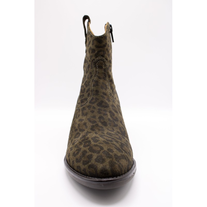 Bottines Santiags Léopard Aliwell BULITT A5931 Femme