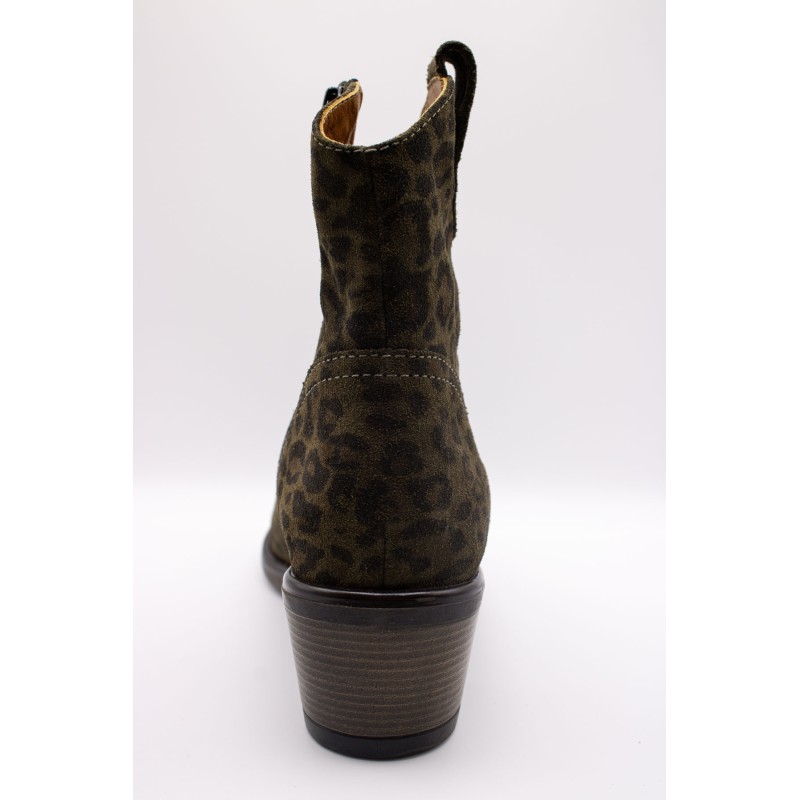 Bottines Santiags Léopard Aliwell BULITT A5931 Femme
