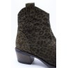 Bottines Santiags Léopard Aliwell BULITT A5931 Femme