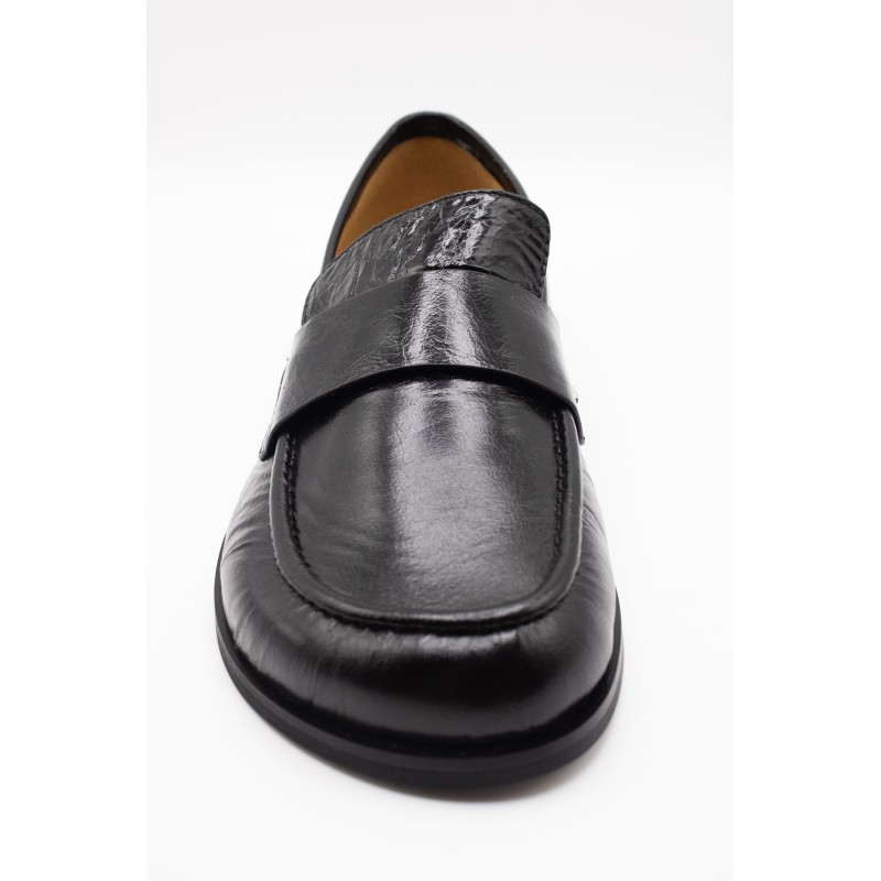 Mocassins Vanessa Wu MO3004 cuir verni noir femme