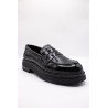 Mocassins We Do 11412/01 cuir verni noir femme