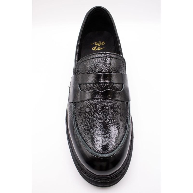 Mocassins We Do 11412/01 cuir verni noir femme