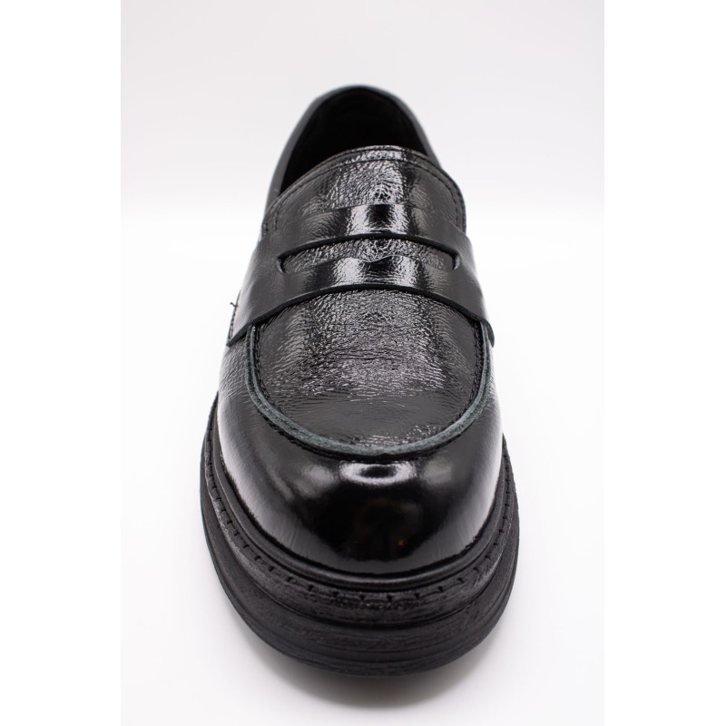 Mocassins We Do 11412/01 cuir verni noir femme