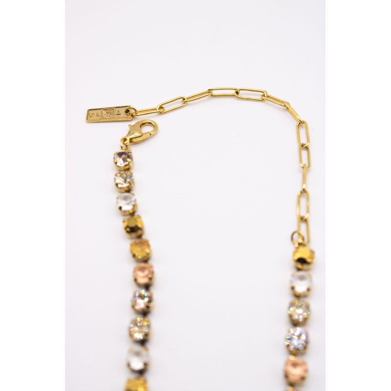 Collier TOVA Sarina Swarovski beige et doré