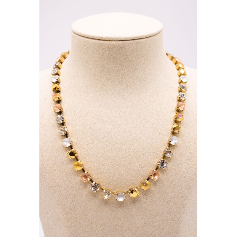 Collier TOVA Sarina Swarovski beige et doré