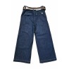 Jean large 7/8 bleu brut femme Please P1HABQ2W49 + ceinture
