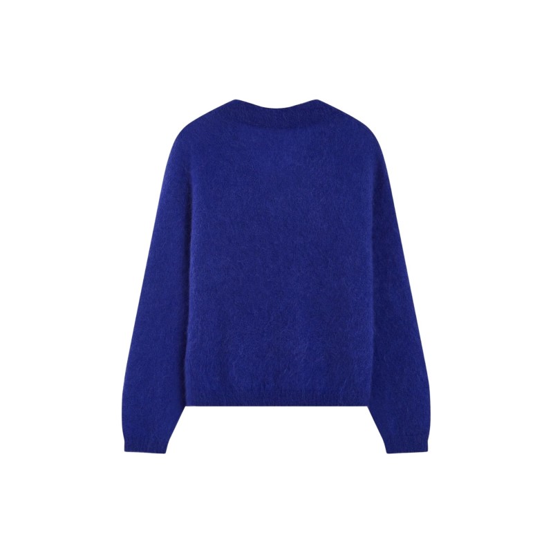 Pull femme Grace & Mila Adorable cobalt mohair col V
