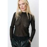 Top femme Grace & Mila Aube noir dentelle ajusté
