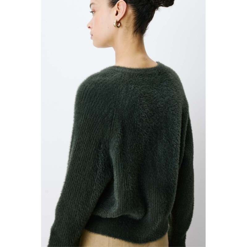 Cardigan femme Grace & Mila Aleron kaki coupe boxy
