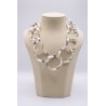 Collier femme argenté en acier à gros maillons