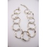 Collier femme argenté en acier à gros maillons