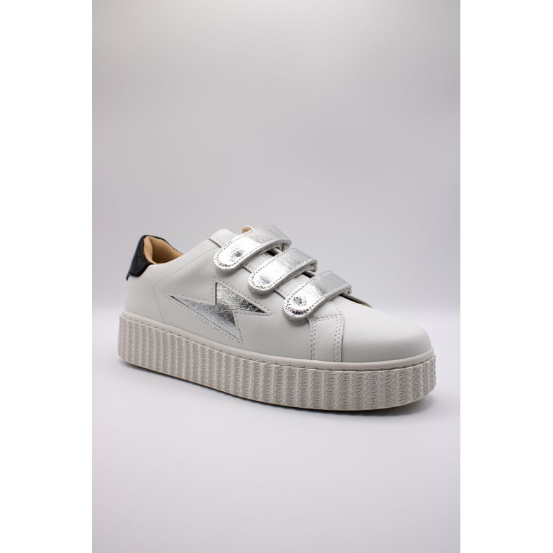 Vanessa Wu Marilou BK2387AG blanc argent basket femme