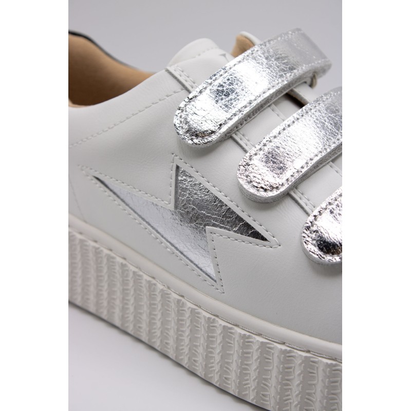 Vanessa Wu Marilou BK2387AG blanc argent basket femme