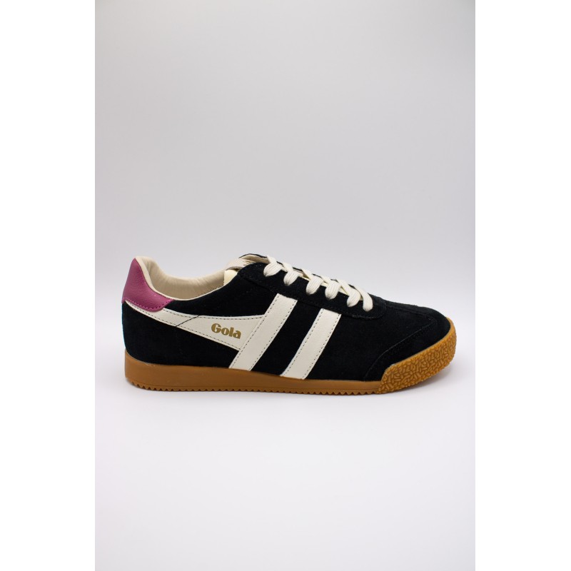 Gola Elan noir blanc rose – Baskets femme en daim
