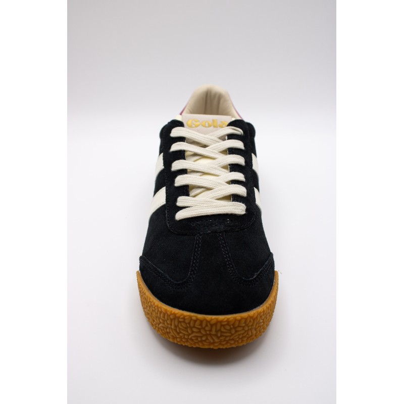 Gola Elan noir blanc rose – Baskets femme en daim