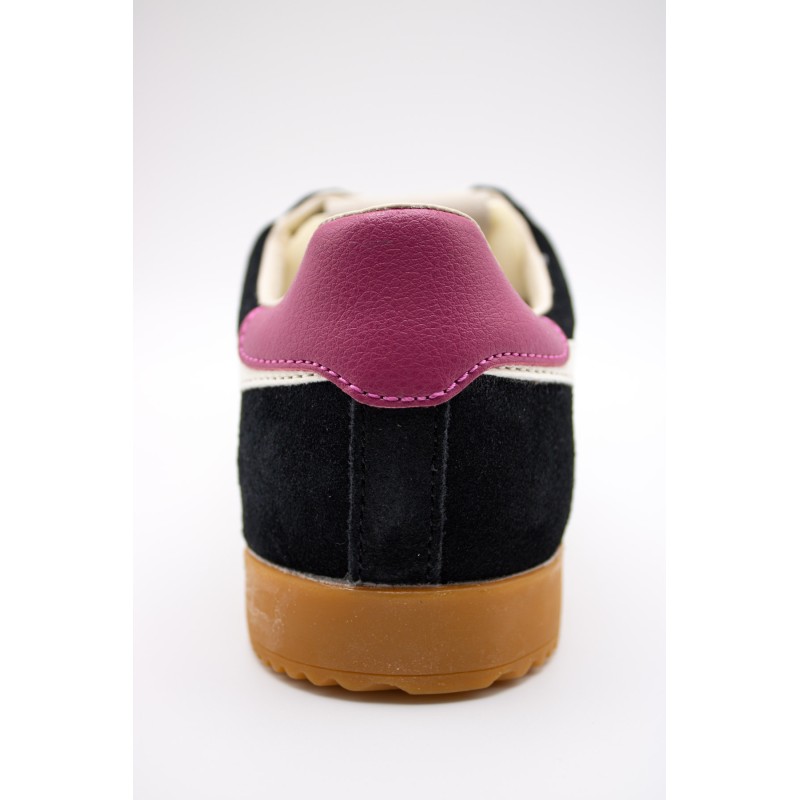Gola Elan noir blanc rose – Baskets femme en daim